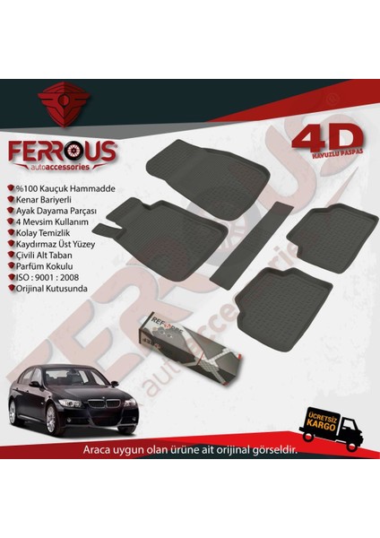 Bmw 3 Serisi E90 4d Paspas Siyah ve Bagaj Havuzu 2005 2012