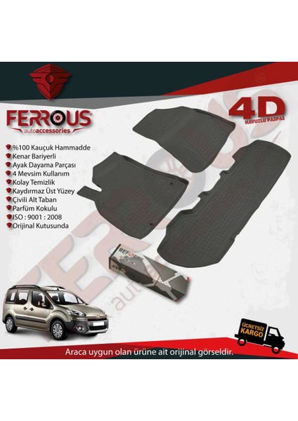 Peugeot Partner Tepee 110 Hp 4d Paspas Siyah ve Bagaj 2008 ve Üstü