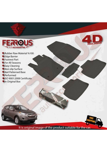 Hyundai Tucson 4d Paspas Siyah ve Bagaj Havuzu 2009 2015 modelleri