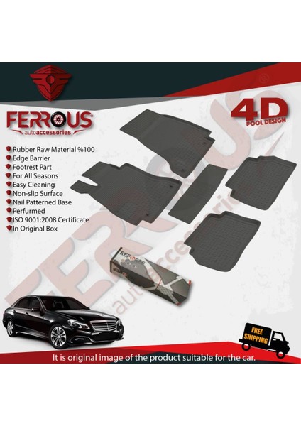 Mercedes E W212 4d Paspas Siyah ve Rampalı Bagaj Havuzu 2009 2015 modelleri