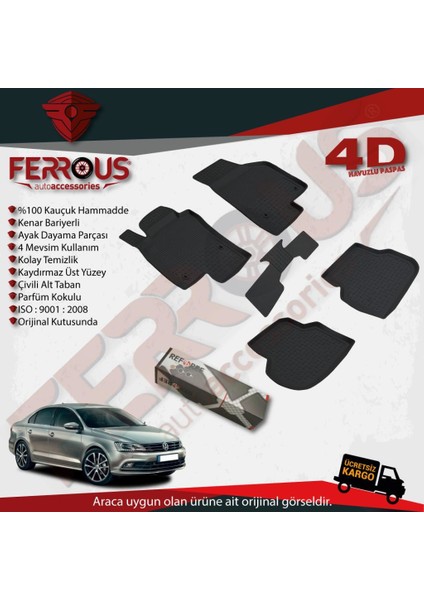 Volkswagen Jetta 4d Paspas Siyah ve Cepsiz Bagaj 2011 ve Üstü