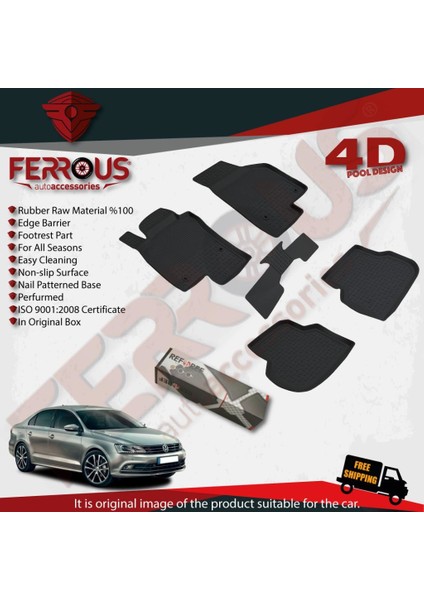 Volkswagen Jetta 4d Paspas Siyah ve Cepsiz Bagaj 2011 ve Üstü