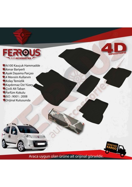 Fiat Fiorino 4d Paspas Siyah ve Bagaj Havuzu 2007 ve Üstü fiyatları