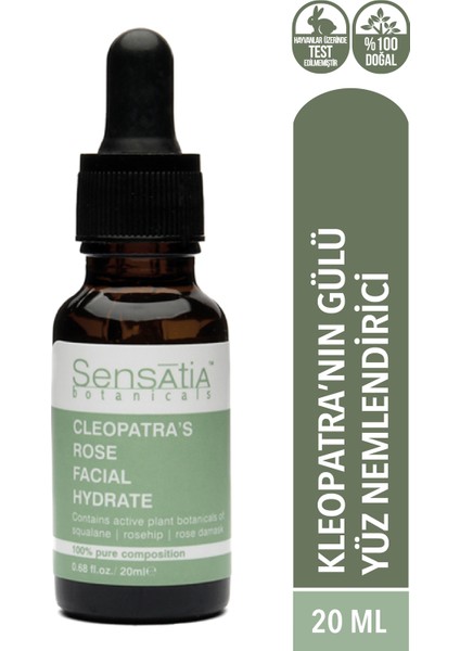 Cleopatra's Rose Cilt Tonu Dengeleyici Yüz Nemlendirici 20ML