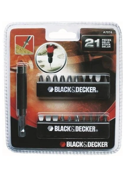 Black & Decker A7074 21 Parça Vidalama Uç Seti