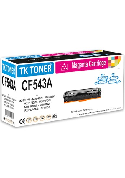 Tk Toner Tk CF543A Kırmızı 203A Toner 1,3k