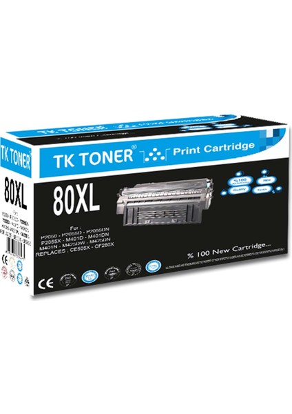 Tk Toner 80XL-10K Jumbo CE505XL-CF280XL Unıversal Toner