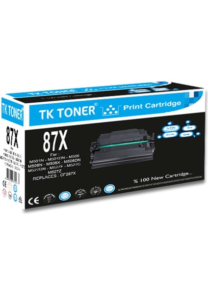 Tk Toner Tk 87X-CF287X - CRG041H - 18K M506DN Toner