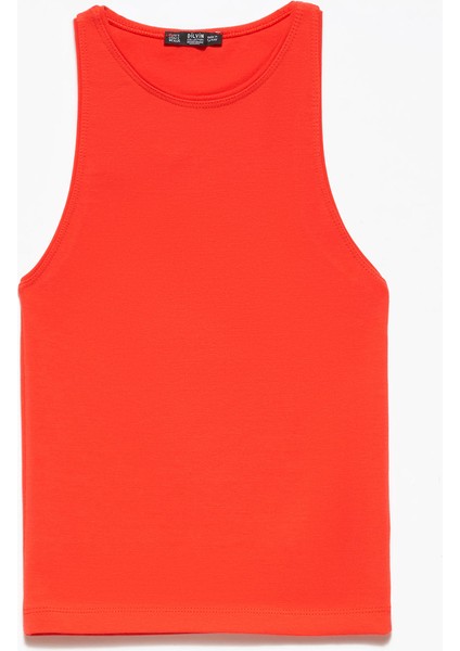 3694 Halter Yaka Tshirt-Kirmizi