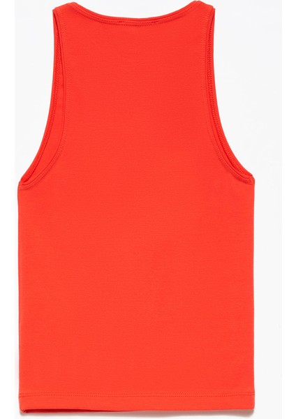 3694 Halter Yaka Tshirt-Kirmizi