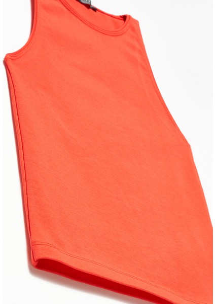 3694 Halter Yaka Tshirt-Kirmizi