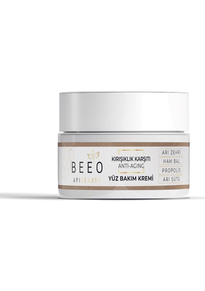 Bee' o  Apibeauty Arı Zehirli Propolisli Arı Sütlü Anti-Aging Yüz Bakım Kremi 50 ml