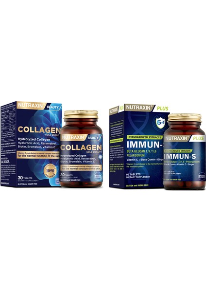 Hidrolize Hyaluronic Acid 30 Tablet + 1,3 - 1,6 Beta-Glukan Içeren Immun-S 60 Tablet