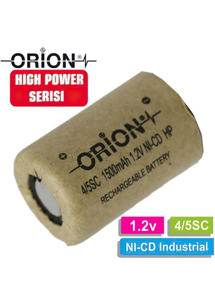 1.2V Ni-Cd 4/5sc 1500MAH Şarj Edilebilir Pil - Hp