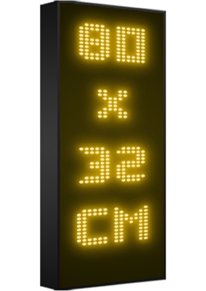 Sarı Kayan Yazı LED Tabela 80X 32 cm Tek Taraflı Depo Reklam Tabela