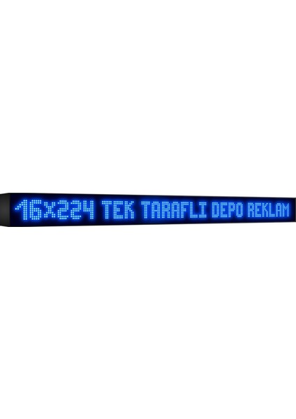 Depo Tabela Reklam Mavi Kayan Yazı LED Tabela 16 x 224 cm Tek Taraflı Depo Reklam Tabela