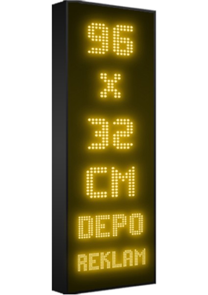 Depo Tabela Reklam Sarı Kayan Yazı LED Tabela 96 x 32 cm Tek Taraflı Depo Reklam Tabela