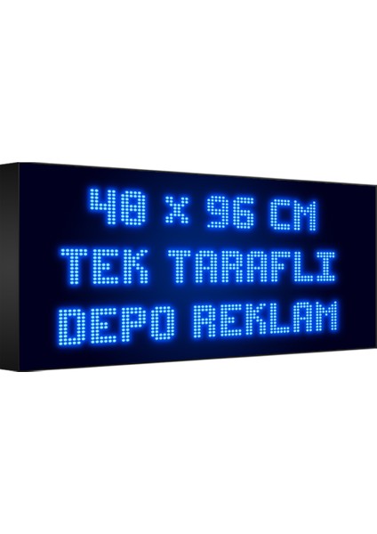 Depo Tabela Reklam Mavi Kayan Yazı LED Tabela 48 x 96 cm Tek Taraflı Depo Reklam Tabela