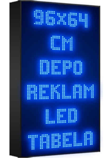 Depo Tabela Reklam Mavi Kayan Yazı LED Tabela 96 x 64CM Tek Taraflı Depo Reklam Tabela