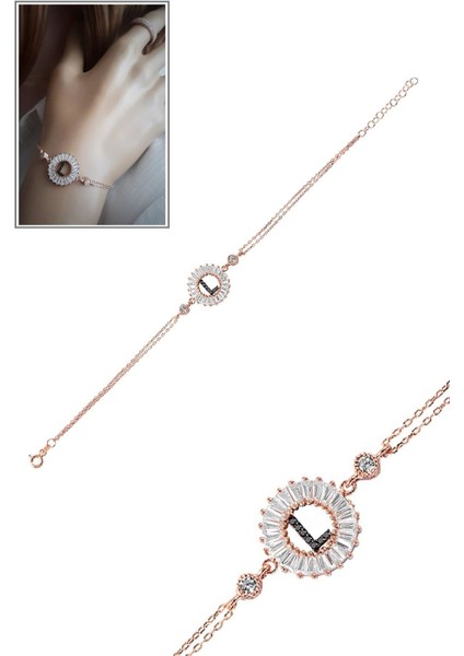 Öze Dönüş Baget Taşlı Rose L Harfi Bileklik fiyatları