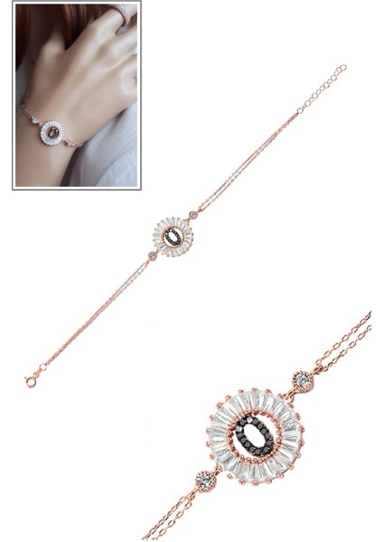 Öze Dönüş Baget Taşlı Rose Ö Harfi Bileklik fiyatları