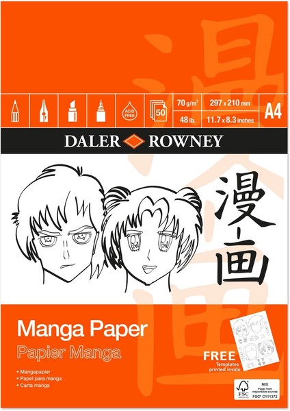 Daler Rowney Manga Marker Pad Çizim Defteri 70 gr A4 50 Sayfa