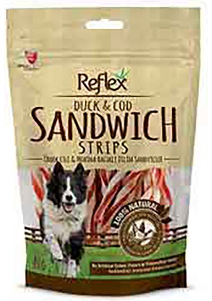 Duck Ördekli ve Balıklı Sandviç Strips Köpek Ödülü 80 gr