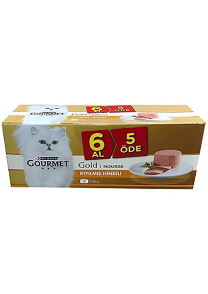Kıyılmış Hindi Etli Kedi Konservesi 6 Al 5 Öde 85 gr