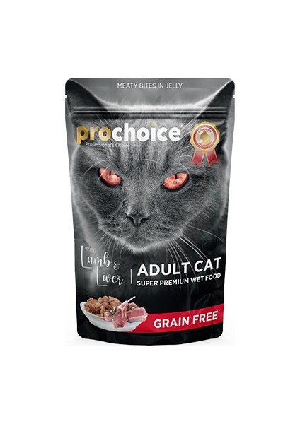 Prochoice Tahılsız Kuzu ve Ciğerli Yetişkin Kedi Pouch Konservesi 85 gr