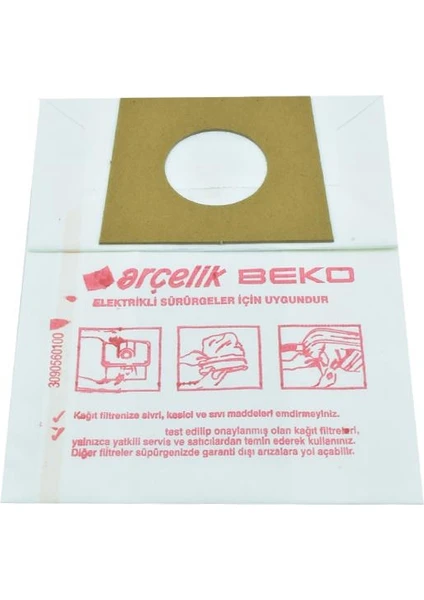 Arçelik Beko S 911, S 941, S 5911, S 5941, S 6945 Süpürge Kağıt Torbası Paket Içi 10 Adet