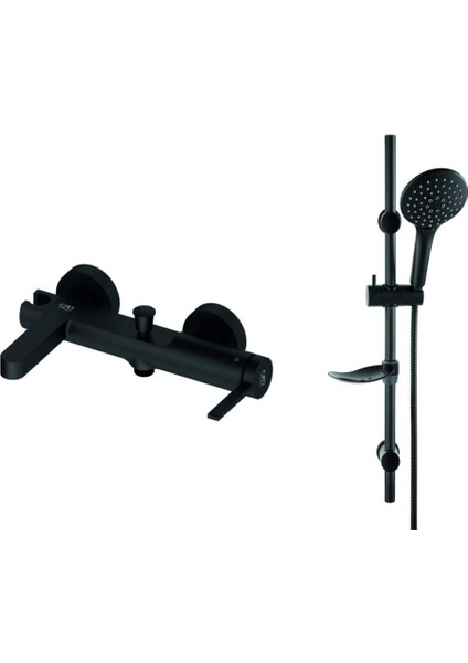 Gildo 3 Parça Siyah Armatür Musluk Batarya Banyo Seti MLB165-S MBB165-S DST57-S modelleri