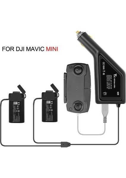 Djı Mavic Mini Için 3 In 1 Araç Şarj Cihazı 50 Dakika Hızlı Şarj