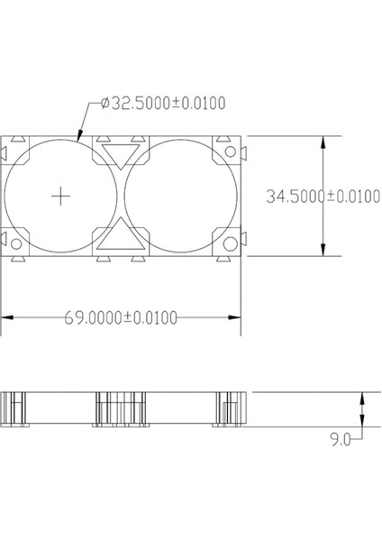 Emay Center 32650, 32700 ve Lifepo4 Şarjlı Piller Için 2'li Tutucu ve Birleştirici Battery Holder