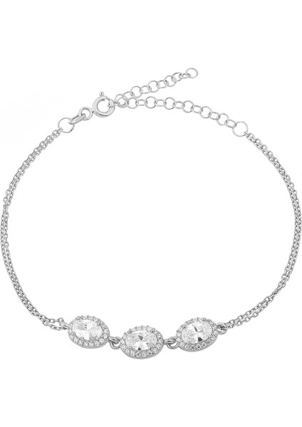 Gümüş Anturaj Oval Bileklik