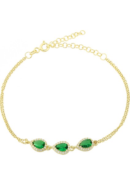 Gümüş Anturaj Damla Bileklik