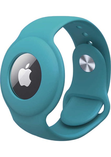 Apple Airtag Uyumlu Kordon Silikon Koruyucu Turkuaz