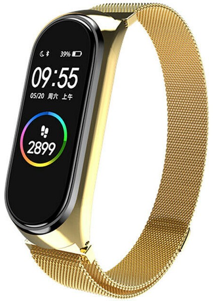 Xiaomi Mi Band 3 Kordon Akıllı Bileklik Kordonu Metal Örgü Hasır Kayış Bileklik