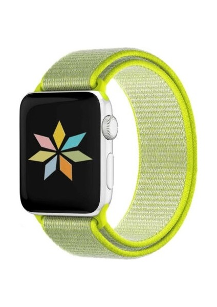 Apple Watch Uyumlu Serisi 1/2/3/4/5/6 Se Spor Loop Dokuma Hasır Kordon 38 mm - 40 mm