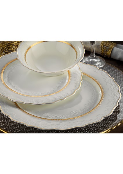 Ar 60012 Aryıldız Kleopatra Bone China 83 Parça Yemek Takımı