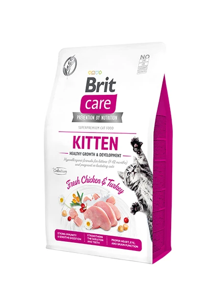 Brit Care Tahılsız Tavuklu ve Hindili Yavru Kedi Maması 2 kg