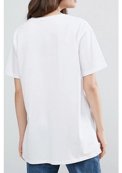 Kadın Bisiklet Yaka Oversize T-Shirt fiyatları