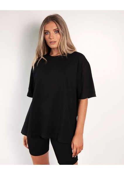 Kadın Bisiklet Yaka Oversize T-Shirt fiyatları