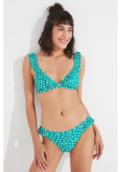 Çok Renkli Point Triangle Fit Bikini Üstü