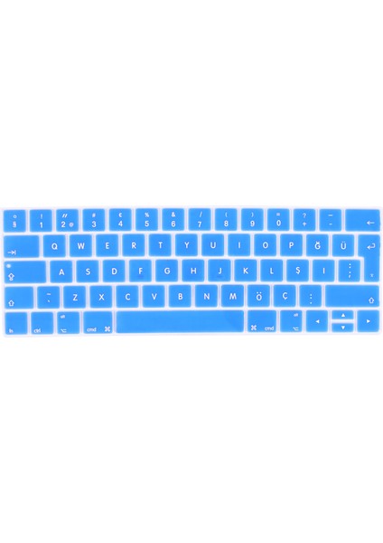 Apple Macbook Pro 15.4'' A1707 A1990 Silikon Türkçe Klavye Koruyucu Touchbar