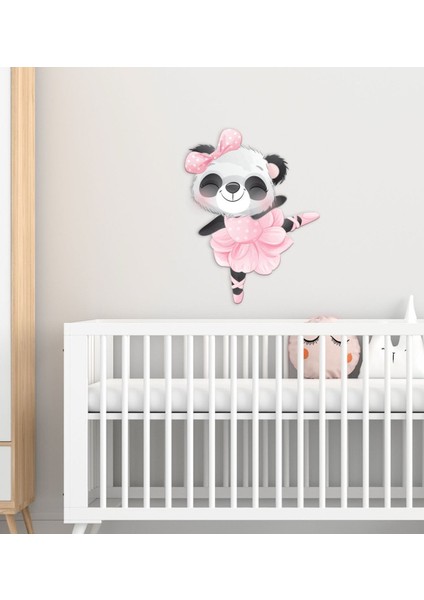 Gift Sevimli Panda Tasarımlı Çocuk Odası Ahşap Duvar Süsü-1