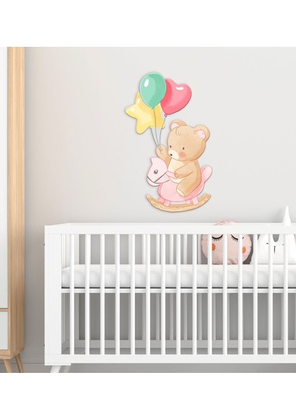Gift Tatlı Ayıcık Tasarımlı Çocuk Odası Ahşap Duvar Süsü-2