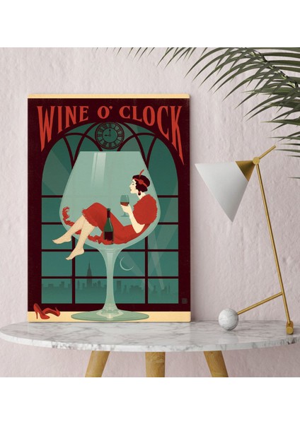 Gift Wine O'clock Tasarımlı Kanvas Tablo 30 x 50 Cmcm-1