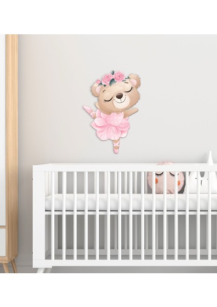 Gift Sevimli Ayıcık Tasarımlı Çocuk Odası Ahşap Duvar Süsü-2