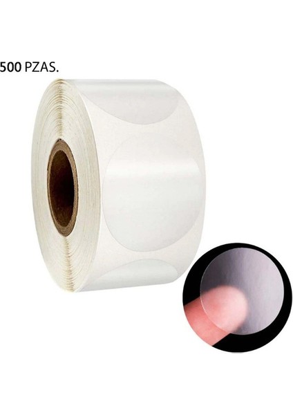 40MM x 40MM Pp Şeffaf Oval Etiket 1000 Adet - Ağız Kapatma Etiketi