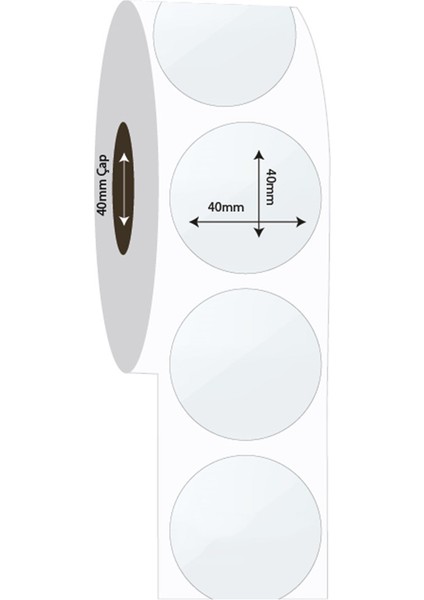 40MM x 40MM Pp Şeffaf Oval Etiket 1000 Adet - Ağız Kapatma Etiketi